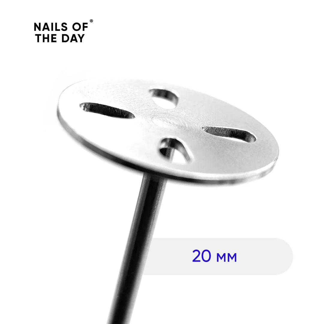 Metal pedicure disc, 20 mm NAILSOFTHEDAY “Pedicure disk” — брендований педикюрний диск з крапельками, 20 мм