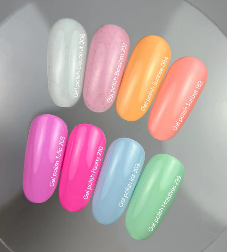NAILSOFTHEDAY Gel Polish Iris303 — небесно-блакитний гель–лак для нігтів, що перекриває в один шар, 10 мл
