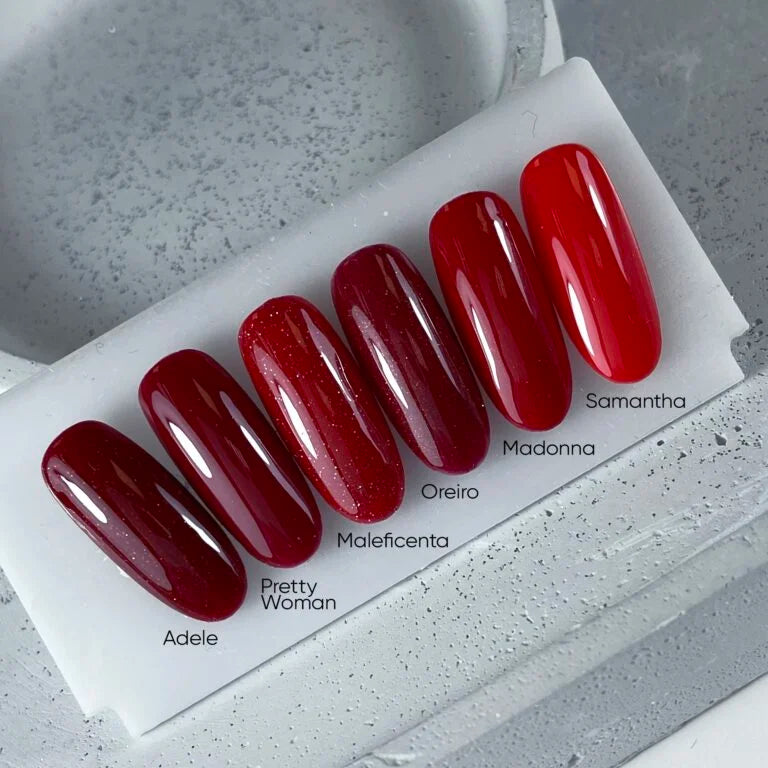 NAILSOFTHEDAY Gel Polish Maleficenta — темно–червоний світловідбиваючий гель-лак для нігтів, що перекриває в один шар, 10 мл