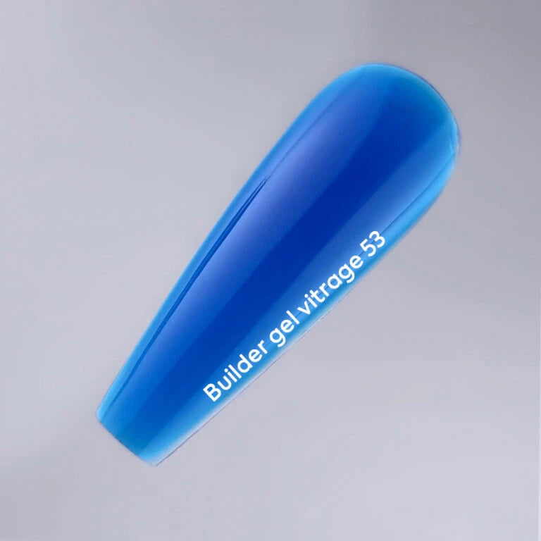 NAILSOFTHEDAY Builder gel 53 vitrage — синій ний вітражний гель для нарощування нігтів, 15 мл