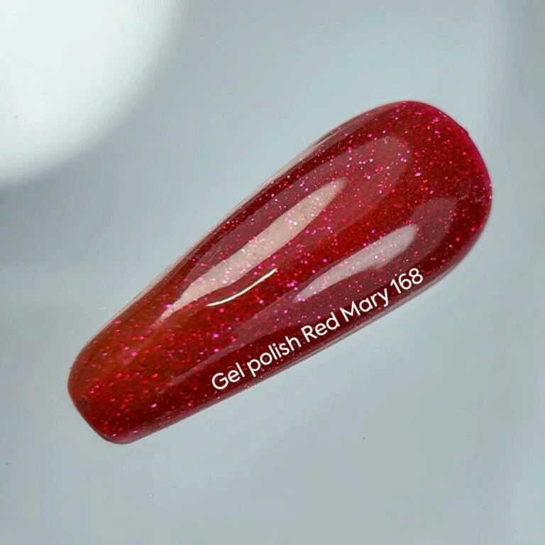 NAILSOFTHEDAY Gel polish Red Mary — червоний світловідбиваючий гель–лак для нігтів, 10 мл
