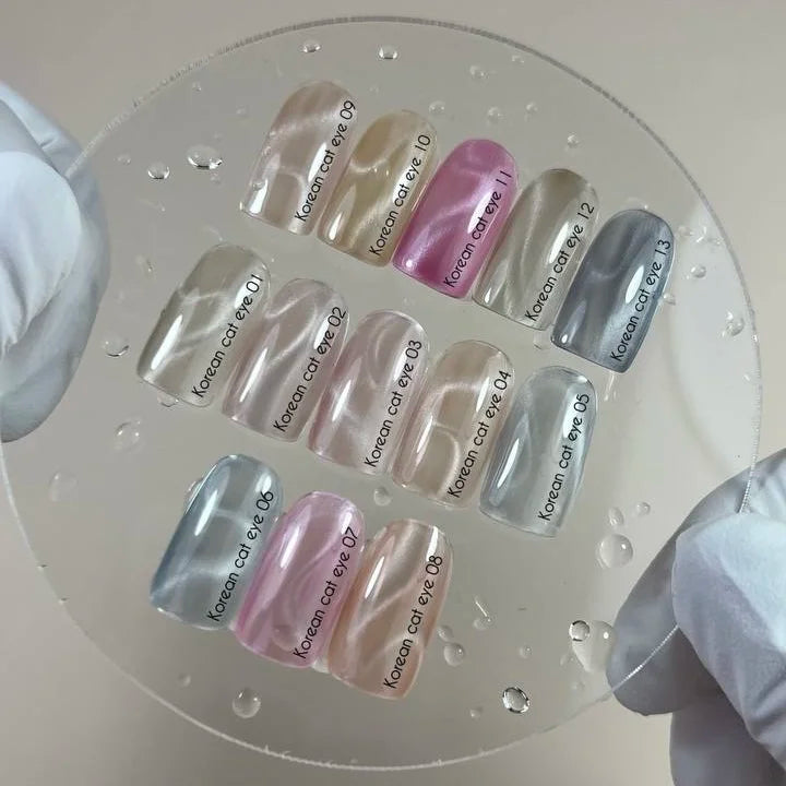 Korean cat eye 02 – світло-рожевий нюд з димкою гель-лак котяче око, 10 мл