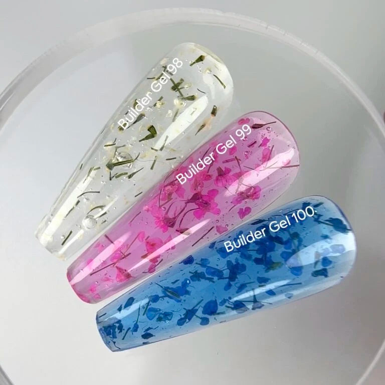 NAILSOFTHEDAY Builder gel 99 — рожевий з сухоцвітами гель для нарощування нігтів, 15 мл