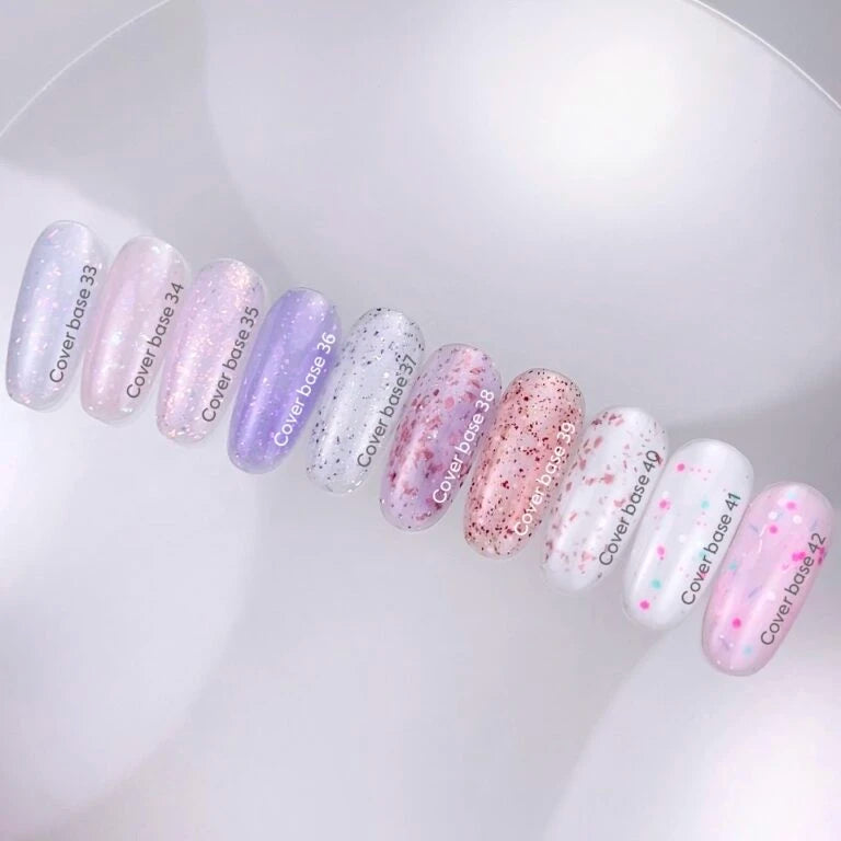 NAILSOFTHEDAY Cover basе 33 potal — легке молочне з голографічною поталлю базове покриття для нігтів, 10 мл