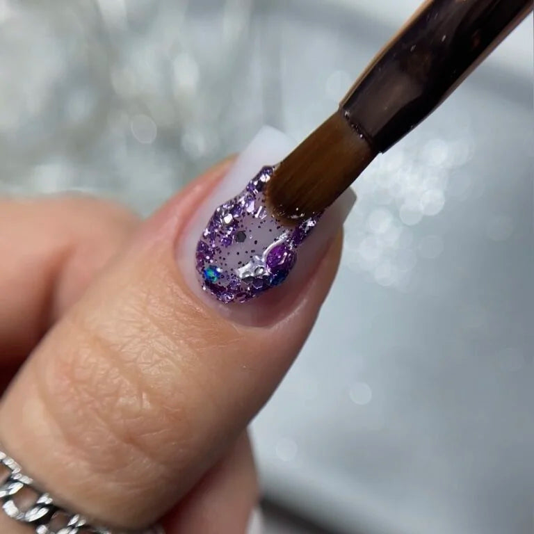 NAILSOFTHENIGHT Dream gel 03 — дизайн гель з неймовірними шестигранниками різного розміру та глітеру для нігтів, 5 гм
