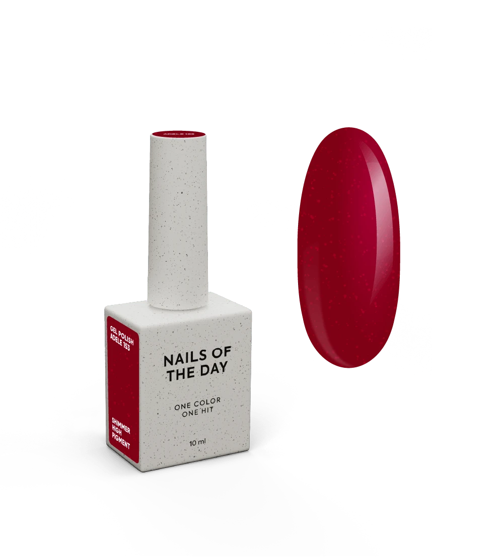 NAILSOFTHEDAY Gel Polish Adele — червоний зі шиммером гель-лак для нігтів, що перекриває в один шар, 10 мл
