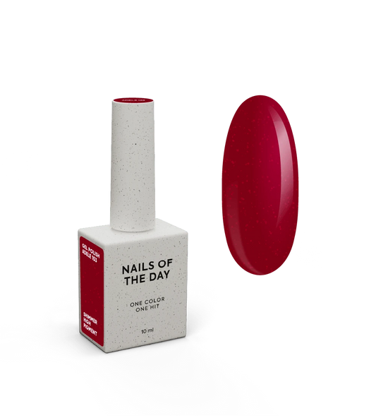 NAILSOFTHEDAY Gel Polish Adele — червоний зі шиммером гель-лак для нігтів, що перекриває в один шар, 10 мл