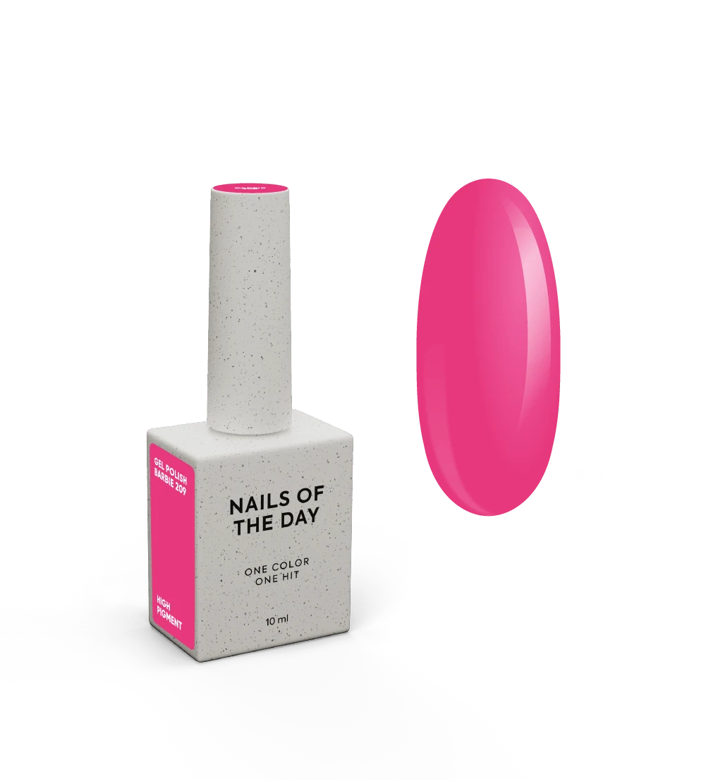 NAILSOFTHEDAY Gel Polish Barbie – особливий неоново-рожевий гель-лак, що перекривається в один шар, 10 мл
