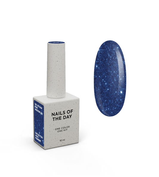 NAILSOFTHEDAY Gel polish Blue Lagoon — блакитний світловідбиваючий гель–лак для нігтів, 10 мл