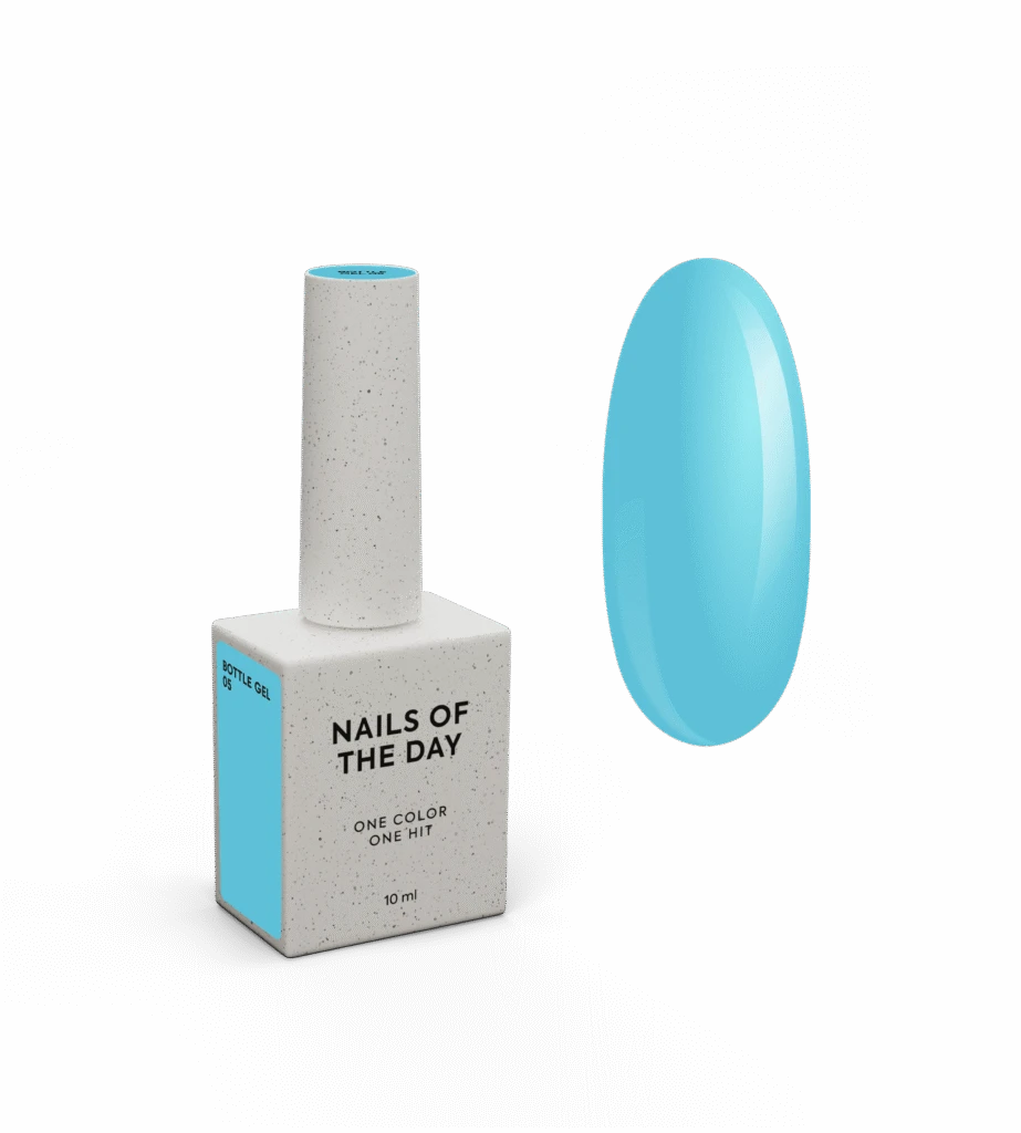 NAILSOFTHEDAY Bottle gel 05 – блакитний надміцний гель для укріплення нігтів, 10 мл