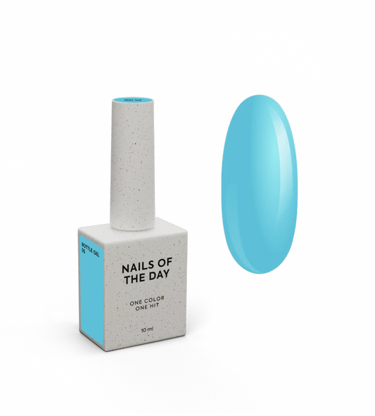 NAILSOFTHEDAY Bottle gel 05 – блакитний надміцний гель для укріплення нігтів, 10 мл