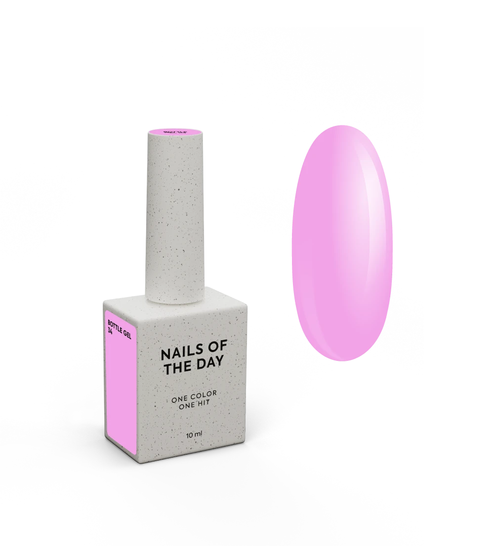 NAILSOFTHEDAY Bottle gel 34 – ніжно-рожевий надміцний гель для укріплення нігтів, 10 мл
