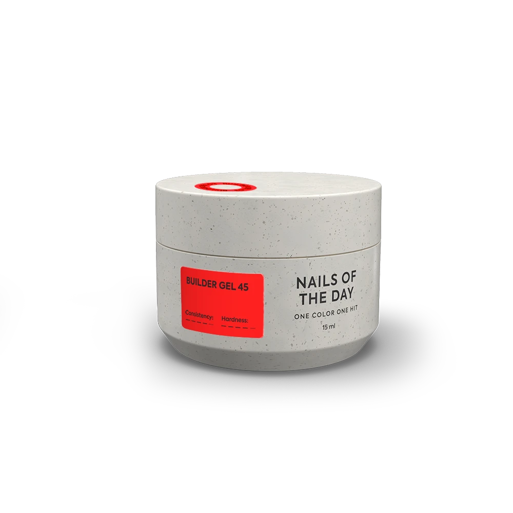 NAILSOFTHEDAY Builder gel 45 — коралово-червоний гель для нарощування нігтів, 15 мл