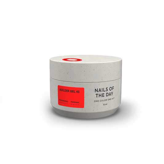 NAILSOFTHEDAY Builder gel 45 — коралово-червоний гель для нарощування нігтів, 15 мл