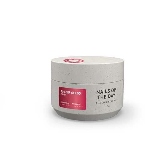NAILSOFTHEDAY Builder gel 50 vitrage — червоний вітражний гель для нарощування нігтів, 15 мл