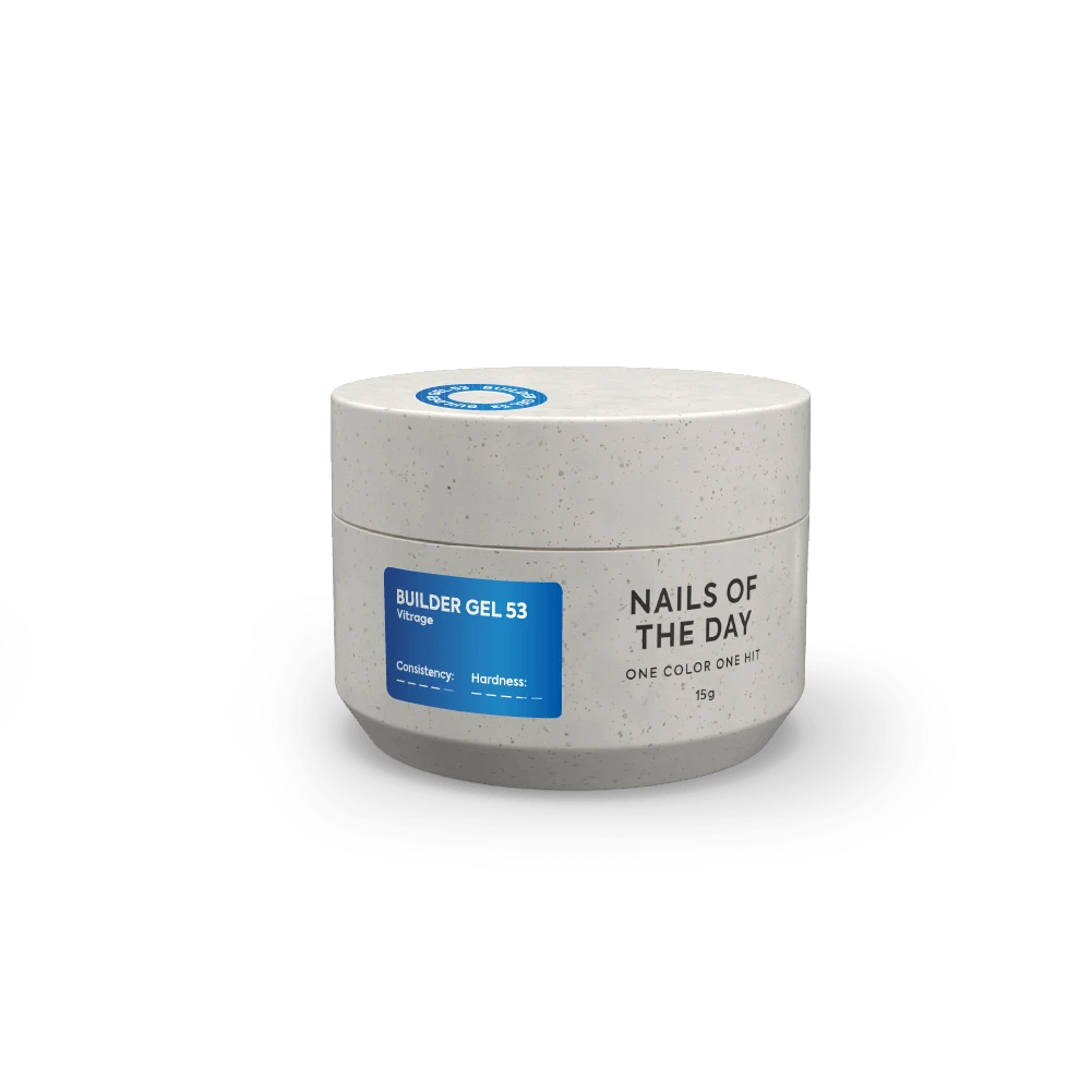 NAILSOFTHEDAY Builder gel 53 vitrage — синій ний вітражний гель для нарощування нігтів, 15 мл