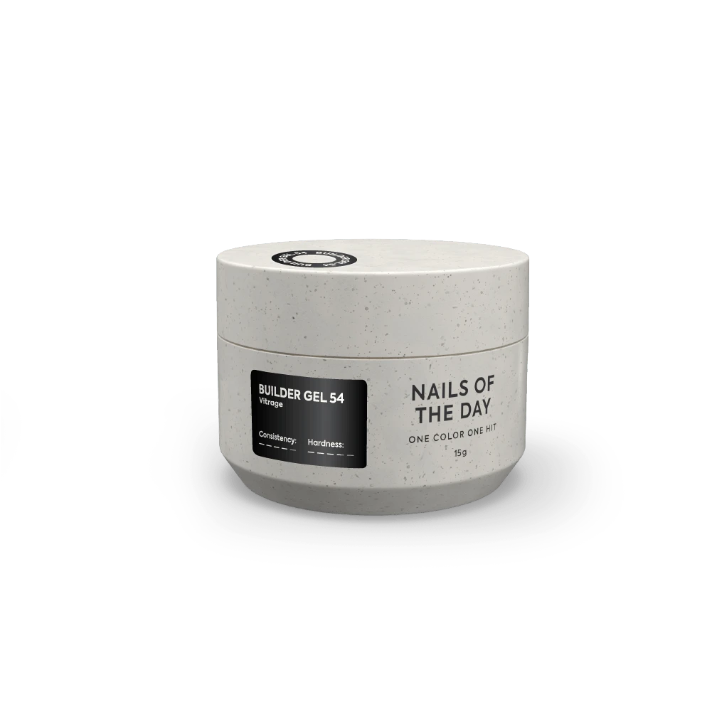 NAILSOFTHEDAY Builder gel 54 vitrage — чорний вітражний гель для нарощування нігтів, 15 мл