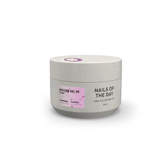NAILSOFTHEDAY Builder gel 99 — рожевий з сухоцвітами гель для нарощування нігтів, 15 мл