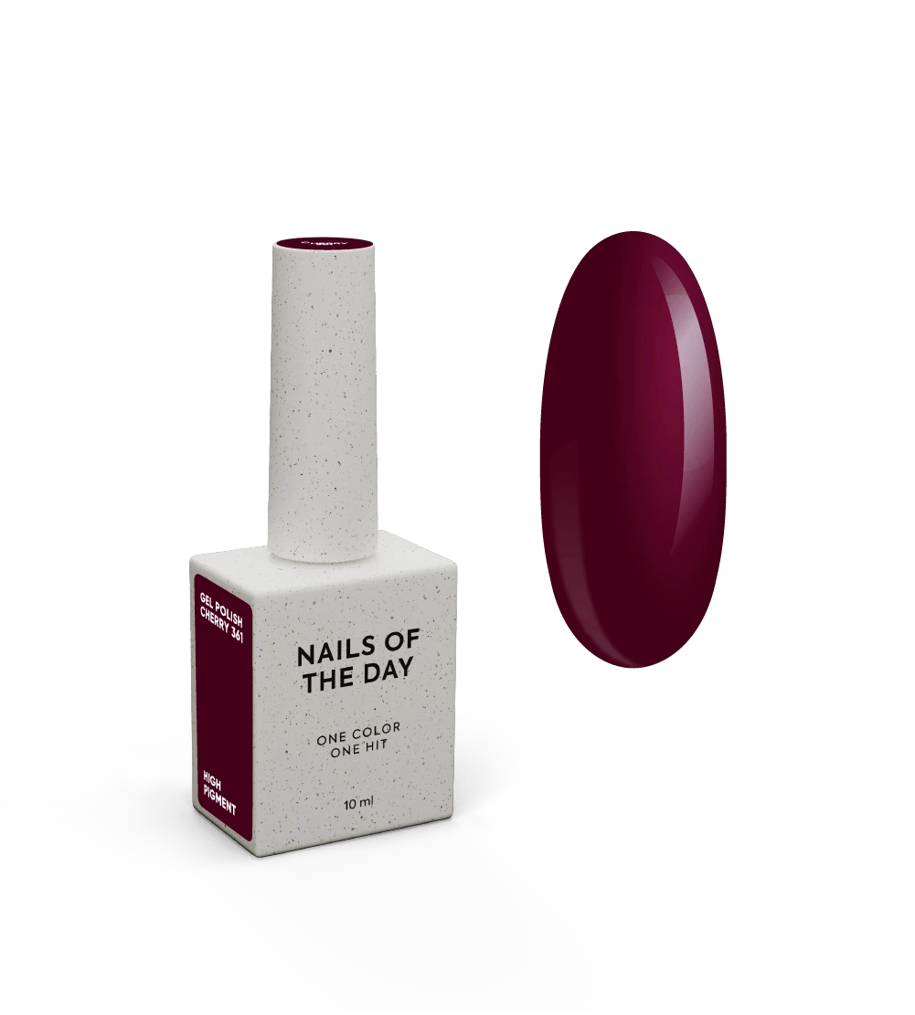 NAILSOFTHEDAY Gel Polish Cherry — спіло-вишневий гель-лак, що перекривається в один шар, 10 мл