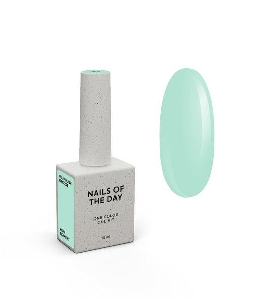 NAILSOFTHEDAY Gel polish Chic 253 — пастельно-бірюзовий гель-лак, що перекривається в один шар, 10 мл