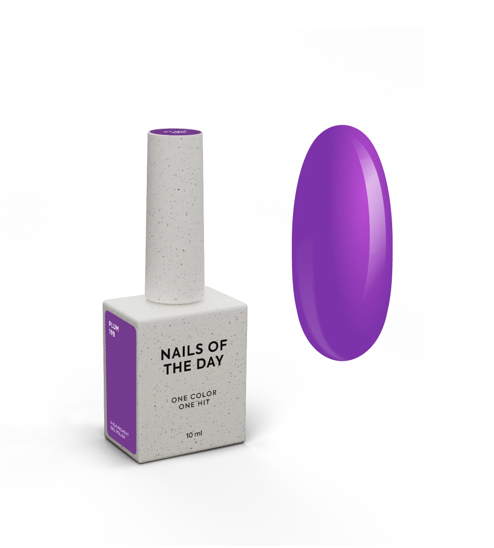NAILSOFTHEDAY Gel Polish Plum — сливово-фіолетовий гель-лак, що перекривається в один шар, 10 мл