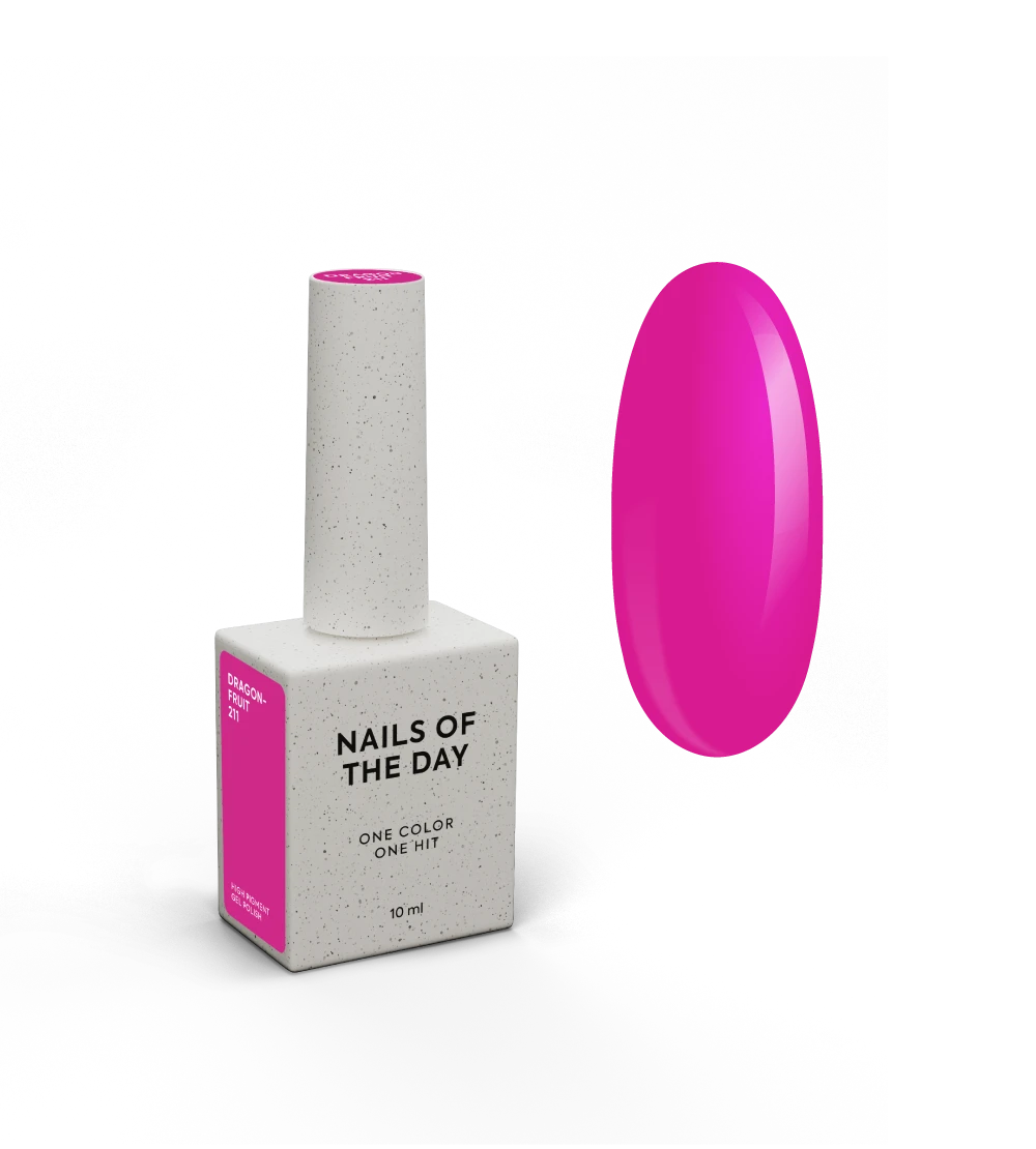 NAILSOFTHEDAY Gel Polish Dragonfruit — пурпурно-рожевий гель-лак, що перекривається в один шар, 10 мл