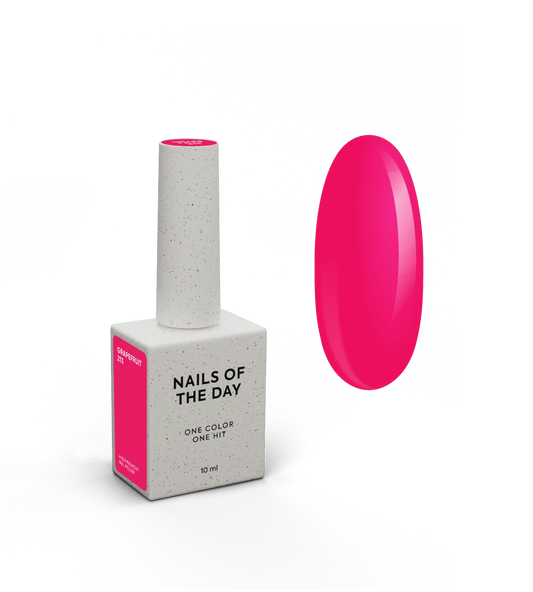 NAILSOFTHEDAY Gel Polish Grapefruit — неоново-малиновий гель-лак, що перекривається в один шар, 10 мл