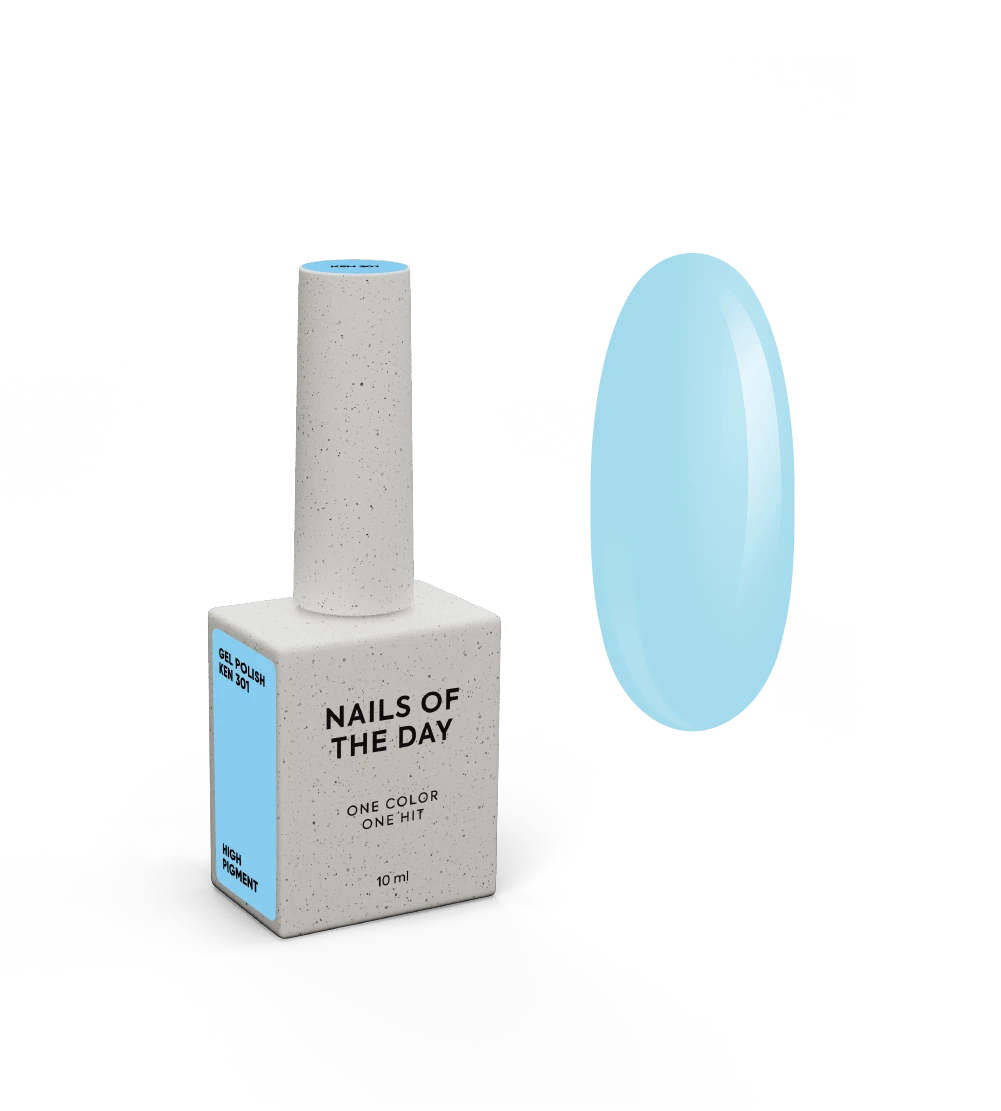 NAILSOFTHEDAY Gel Polish Ken — небесно-блакитний гель-лак, що перекривається в один шар, 10 мл