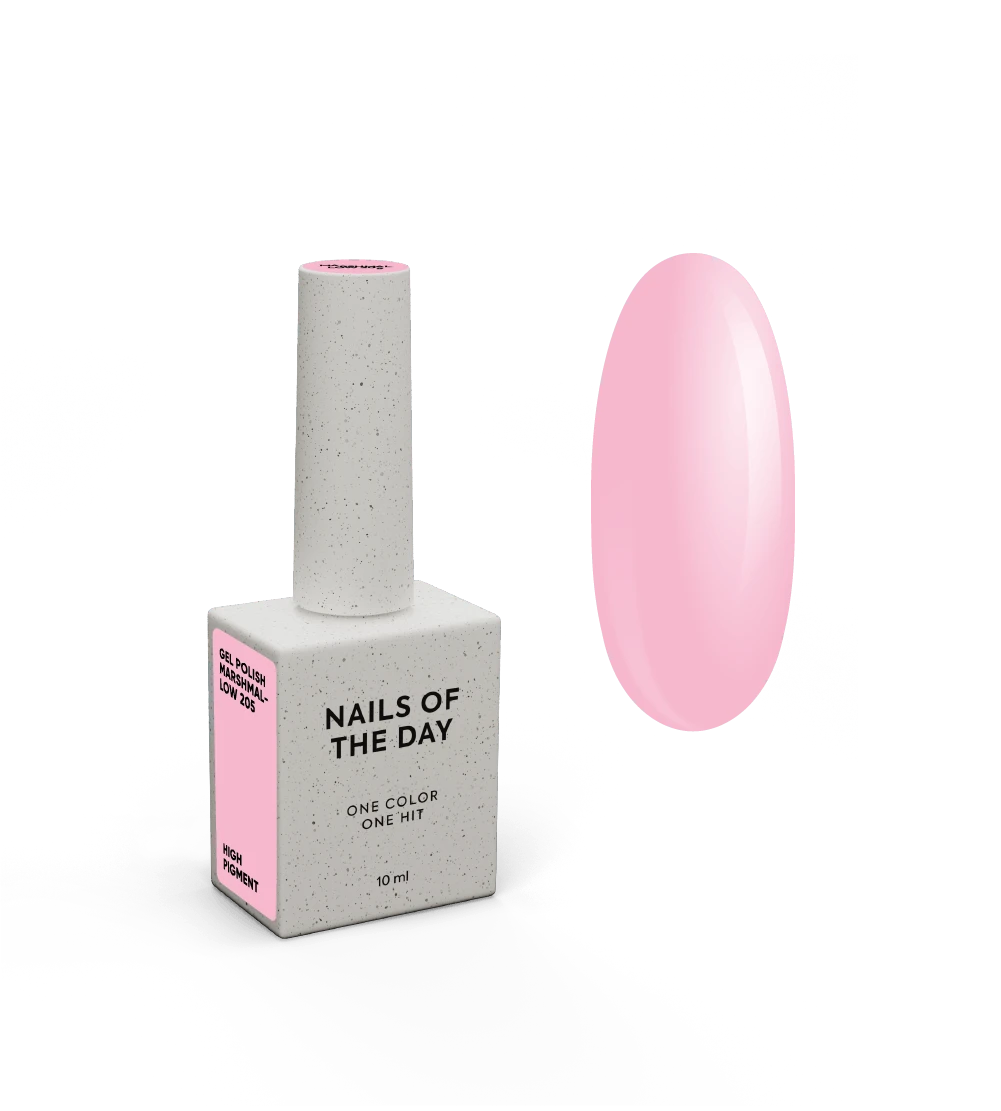 NAILSOFTHEDAY Gel Polish Marshmallow — ніжно-рожевий гель-лак для нігтів, що перекриває в один шар, 10 мл