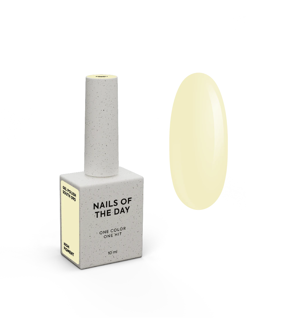 NAILSOFTHEDAY Gel polish South 090 — пастельно-жовтий гель-лак, що перекривається в один шар, 10 м