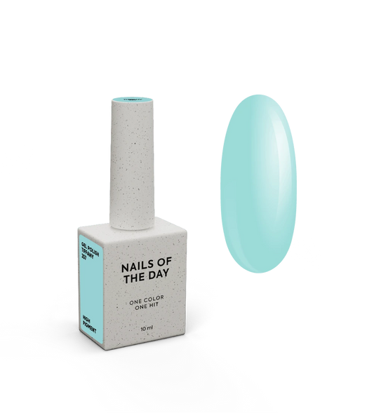 NAILSOFTHEDAY Gel Polish Tiffany 257 — ніжно-бірюзовий гель-лак для нігтів, що перекриває в один шар, 10 мл
