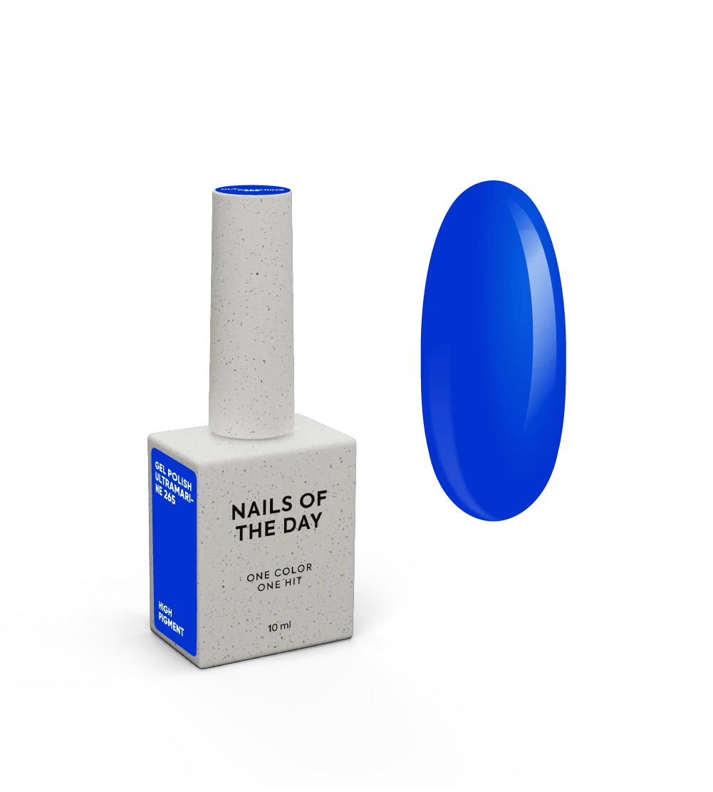 NAILSOFTHEDAY Gel Polish Ultramarine — яскравий синій гель–лак для нігтів, що перекриває в один шар, 10 мл