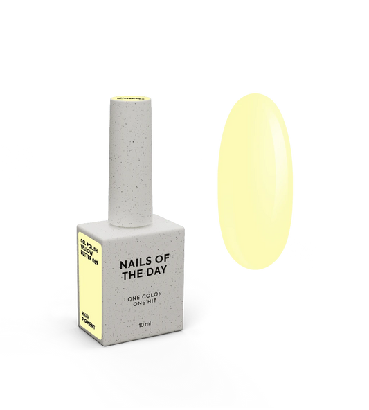 NAILSOFTHEDAY Gel Polish Yellow Butter — пастельно-жовтий гель-лак, що перекриває в один шар, 10 мл