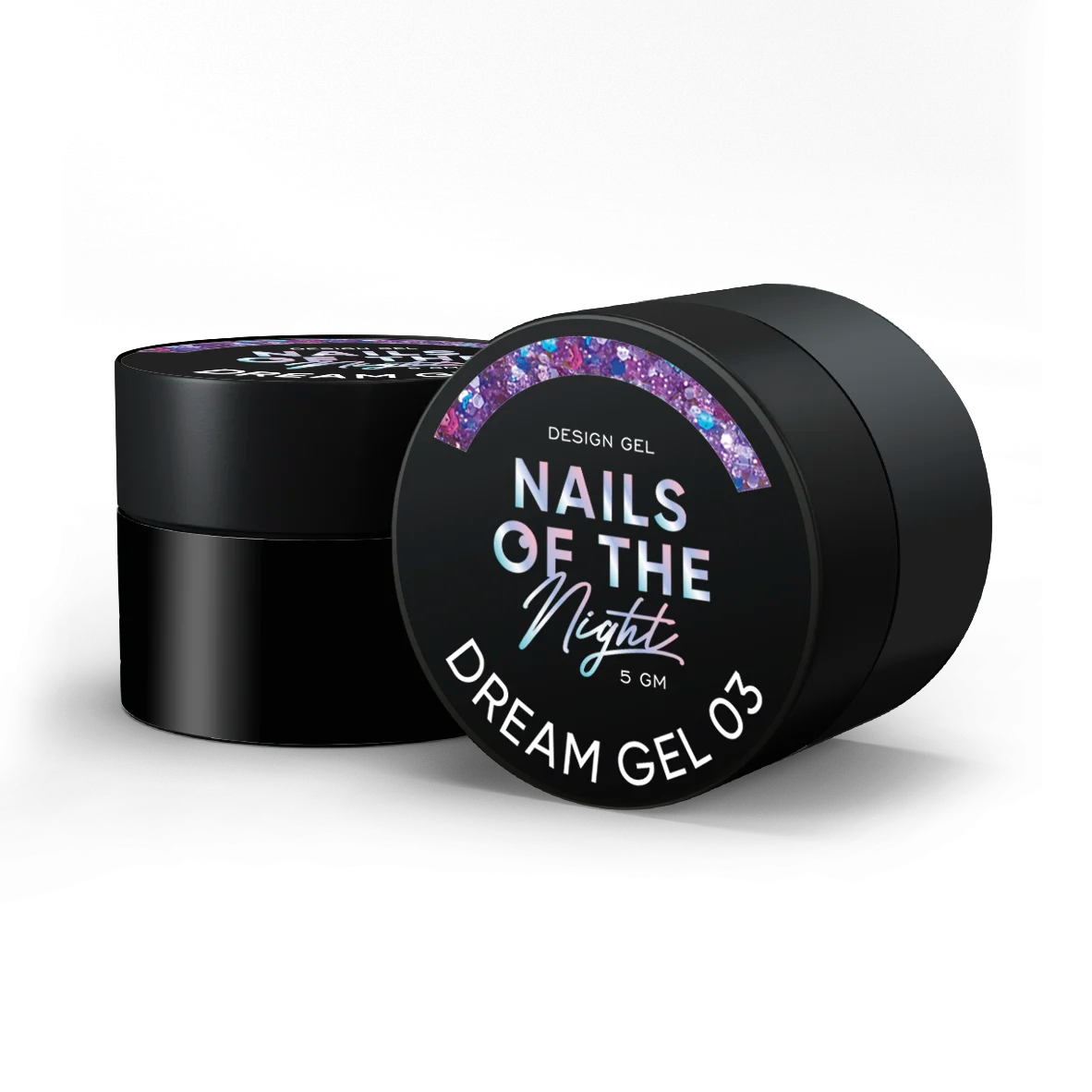 NAILSOFTHENIGHT Dream gel 03 — дизайн гель з неймовірними шестигранниками різного розміру та глітеру для нігтів, 5 гм