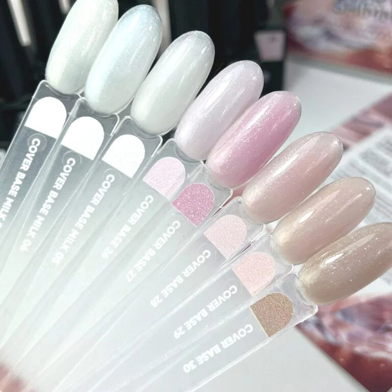 Nailsoftheday Cover base milk 06 shimmer — молочне напівпрозоре з блакитним шиммером базове покриття для нігтів, 10 мл