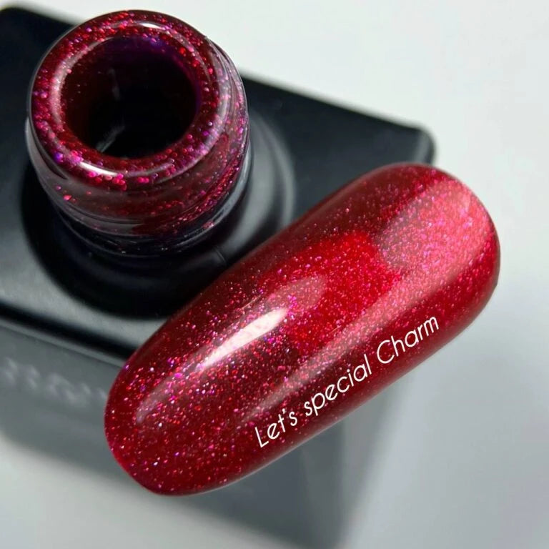 NAILSOFTHEDAY Gel Polish Charm — яскравий малиново-рожевий із дрібним шиммером гель–лак для нігтів, що перекриває в один шар, 10 мл