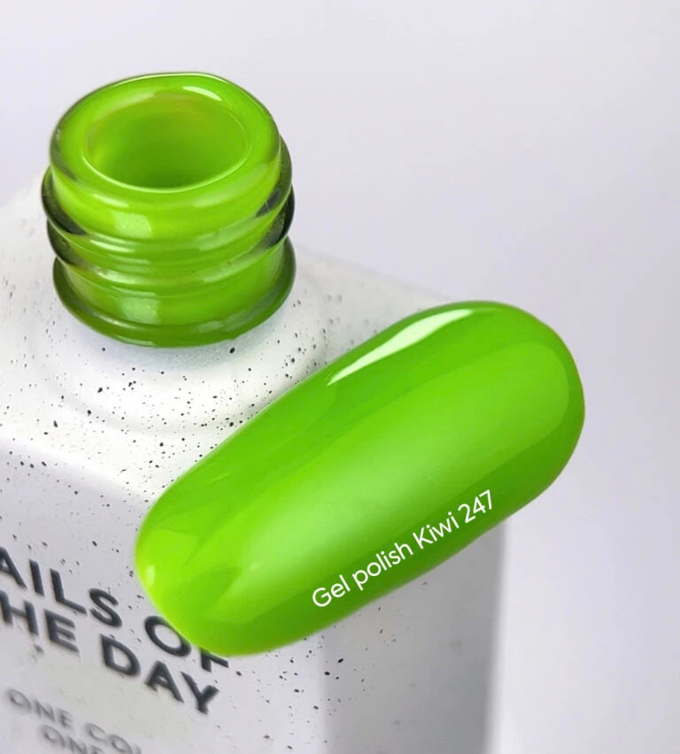 NAILSOFTHEDAY Gel Polish Kiwi — неоново-зелений гель-лак, що перекривається в один шар, 10 мл